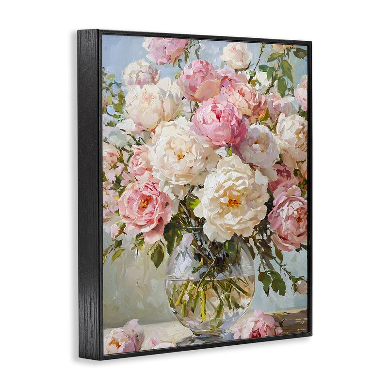 Stupell White & Pink Roses Framed Giclee Art Design By Franklyn Gregory