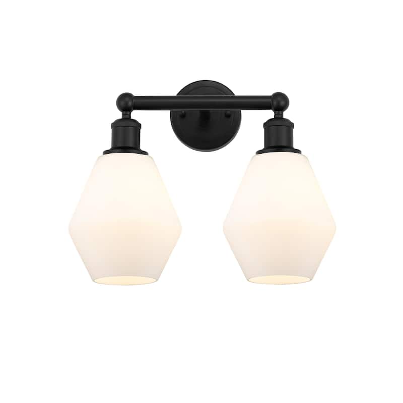 Innovations Lighting 616-2W-12-15 Cindyrella Vanity Cindyrella 2 Light - Matte Black / Cased Matte White