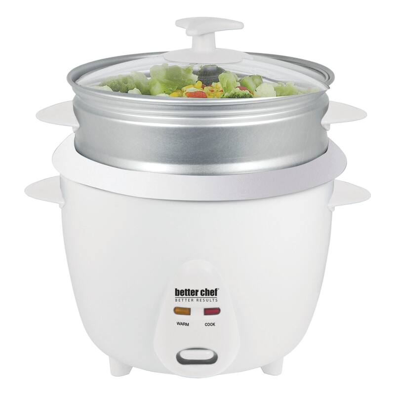Better Chef 5-Cup - 10-Cup Cooked - Rice Cooker with Steamer