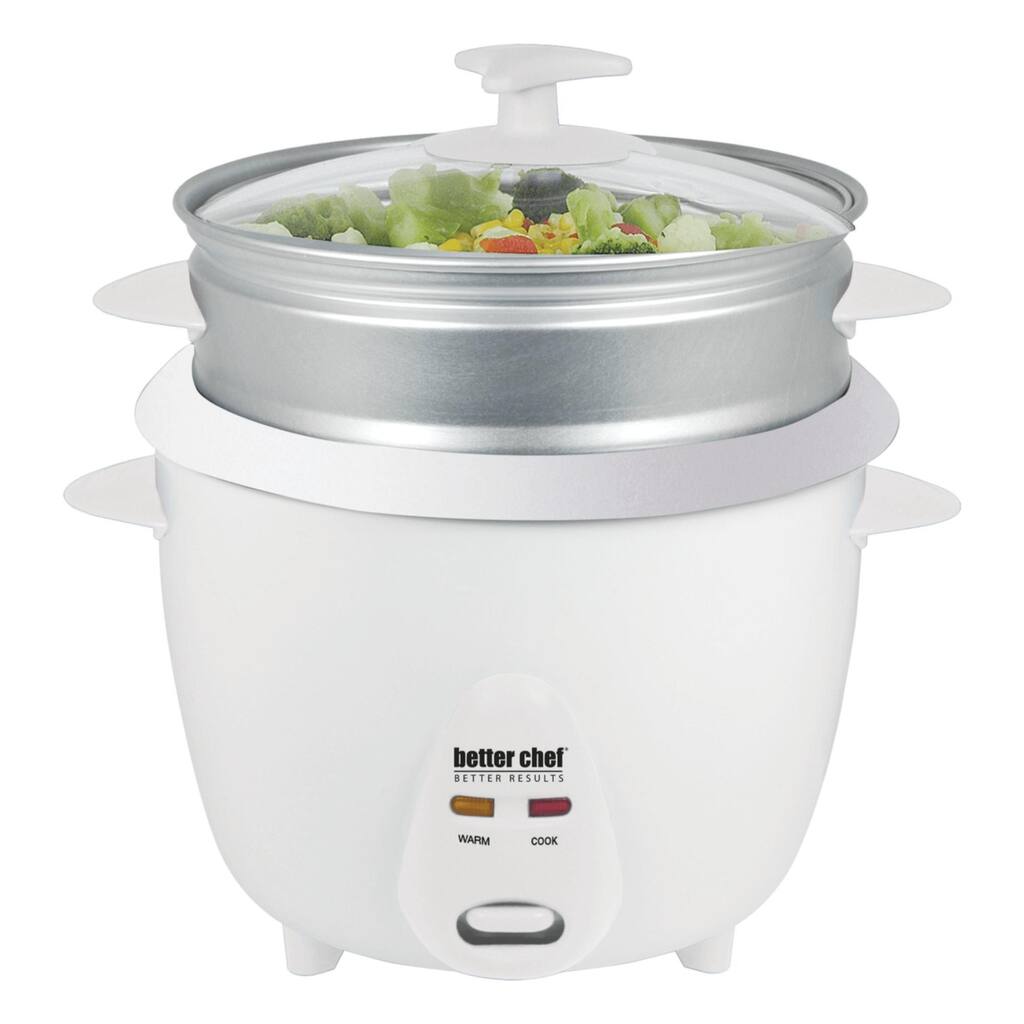 Better Chef 5-Cup - 10-Cup Cooked - Rice Cooker with Steamer