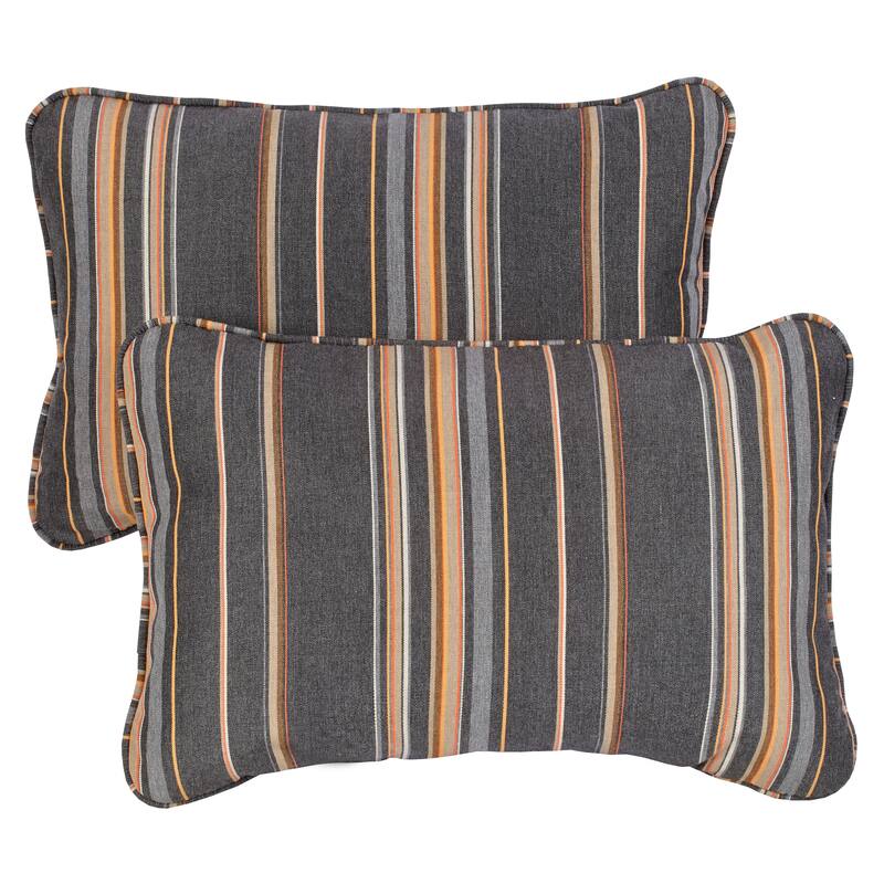 Sorra Home Sunbrella Stanton Greystone Corded Indoor/ Outdoor Pillows (Set of 2)