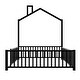 preview thumbnail 7 of 9, Black Full Size Sturdy Metal House Floor Bed with Guardrail, No Included Slats
