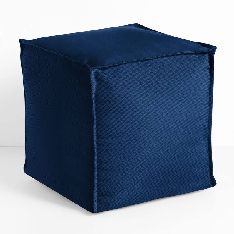 Sorra Home Sunbrella Outdoor Top Stitch Solid Bean Pouf