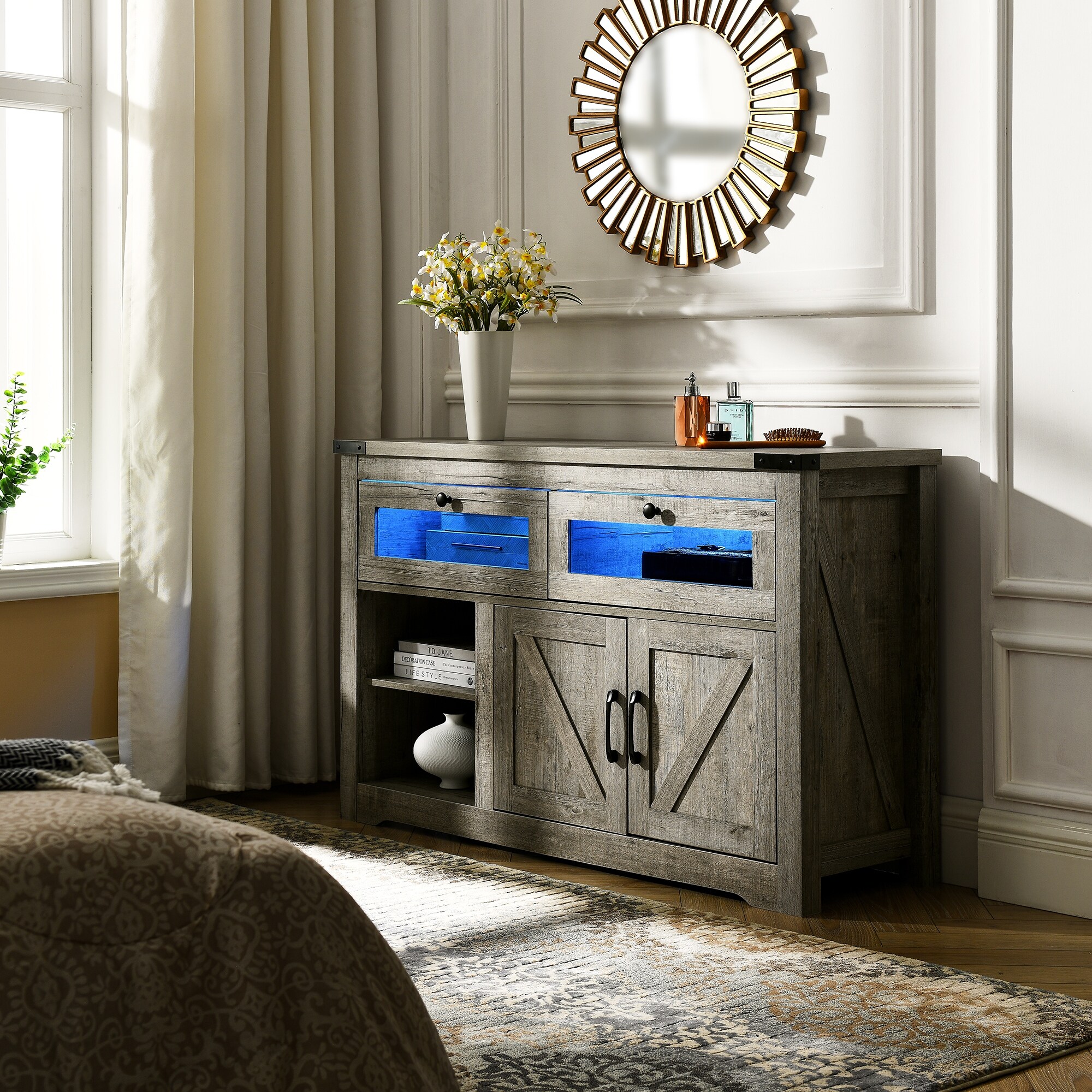 Kitchen Buffet, built-in with LED lights, drawers and a barn door - Bed  Bath \u0026 Beyond - 39894105, image size:2000x2000