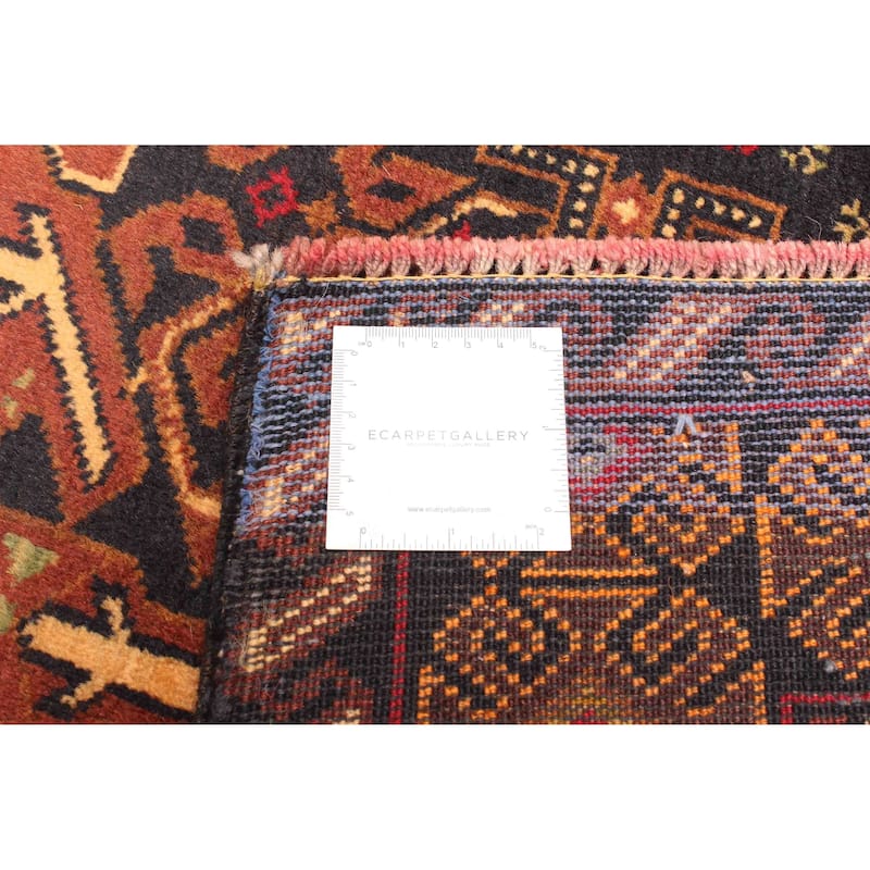 ECARPETGALLERY Hand-knotted Teimani Dark Brown Wool Rug - 2'9 x 4'5