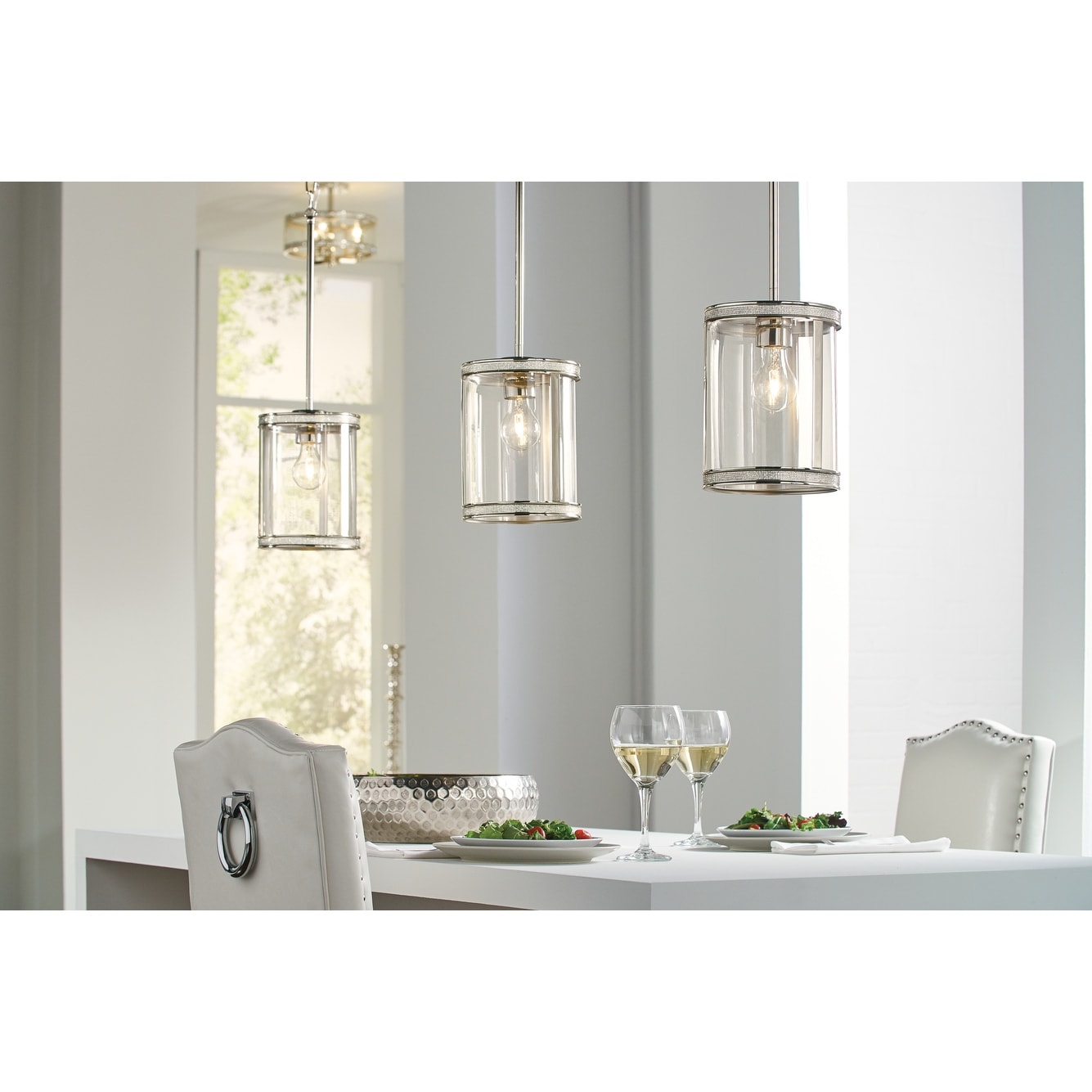 Kichler Lighting Angelica 1-Light Polished Nickel Mini Pendant Light