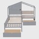 preview thumbnail 3 of 28, Twin Size House Bed with Upholstered Sofa