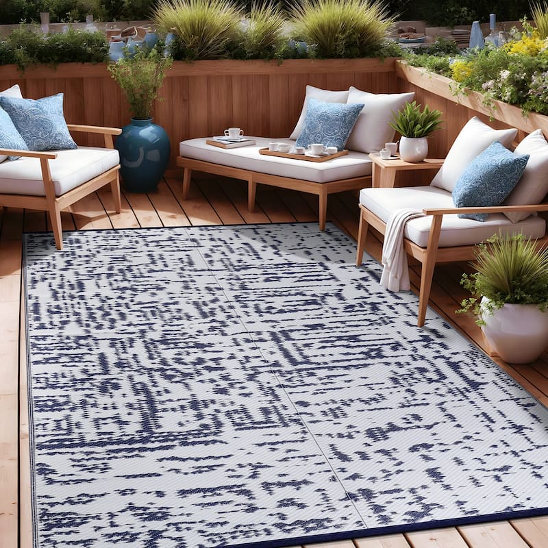 Beverly Rug Reversible Mats Plastic Outdoor Rug for Camping, Patio, Backyard, RV, Picnic, Deck