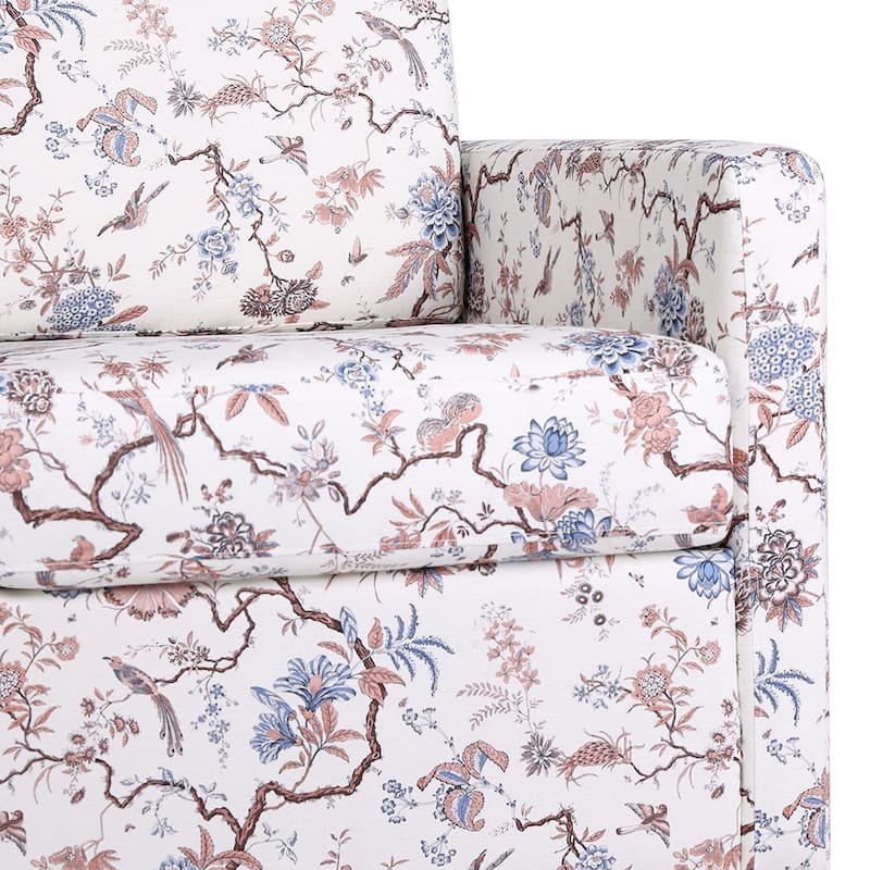 Pattern Swivel Armchair Linen Upholstered Accent Chair