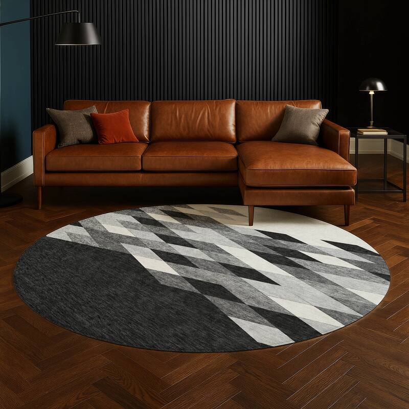 Machine Washable Indoor/ Outdoor Modern Avo Chantille Rug