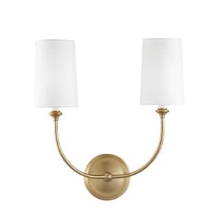 Libby Langdon for Crystorama Sylvan 2-light Vibrant Gold Wall Sconce - 15.5'' W x 15.87'' H x 7'' D