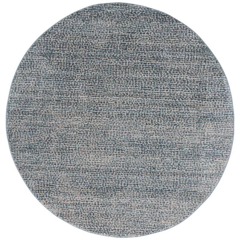 SAFAVIEH Hazel Erda Modern Contemporary Rug - 6' Round - Aqua/Beige
