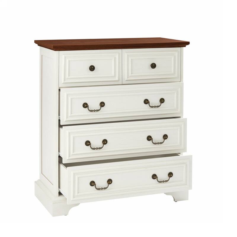 Modern 5-Drawer Dresser, Designed with Embossed Textures and Beveled Edges