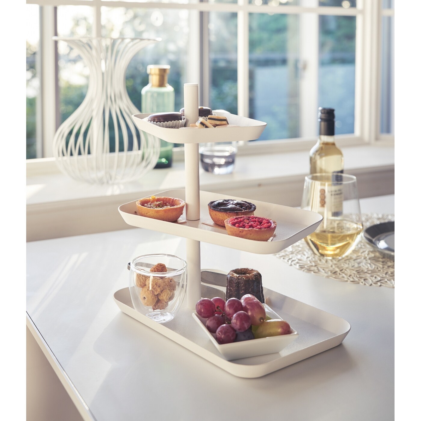 Yamazaki Home Serving Stand, Steel - L 6.18 x W 9.72 x H