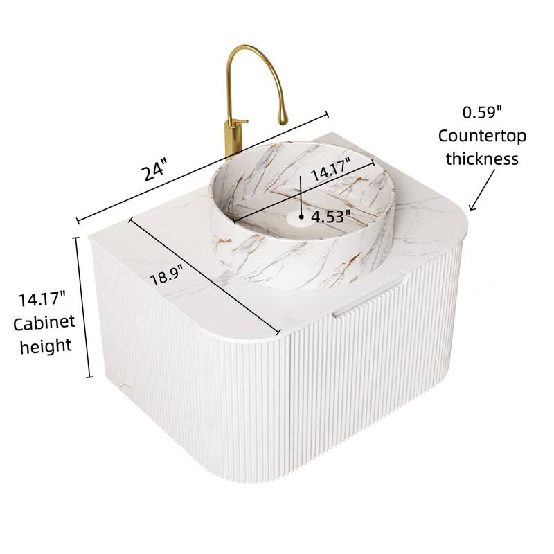 Wall Mounted Bathroom Vanity with Sink