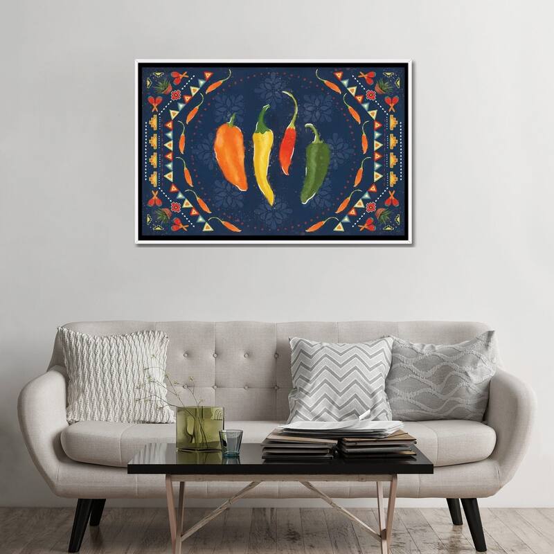 iCanvas "Tex Mex Fiesta I Dark" by Veronique Charron Framed Canvas Print