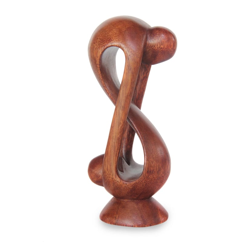 Wood 'Indivisible Love' Statuette (Indonesia) - Wood statuette, 'Indivisible Love' (INDONESIA)