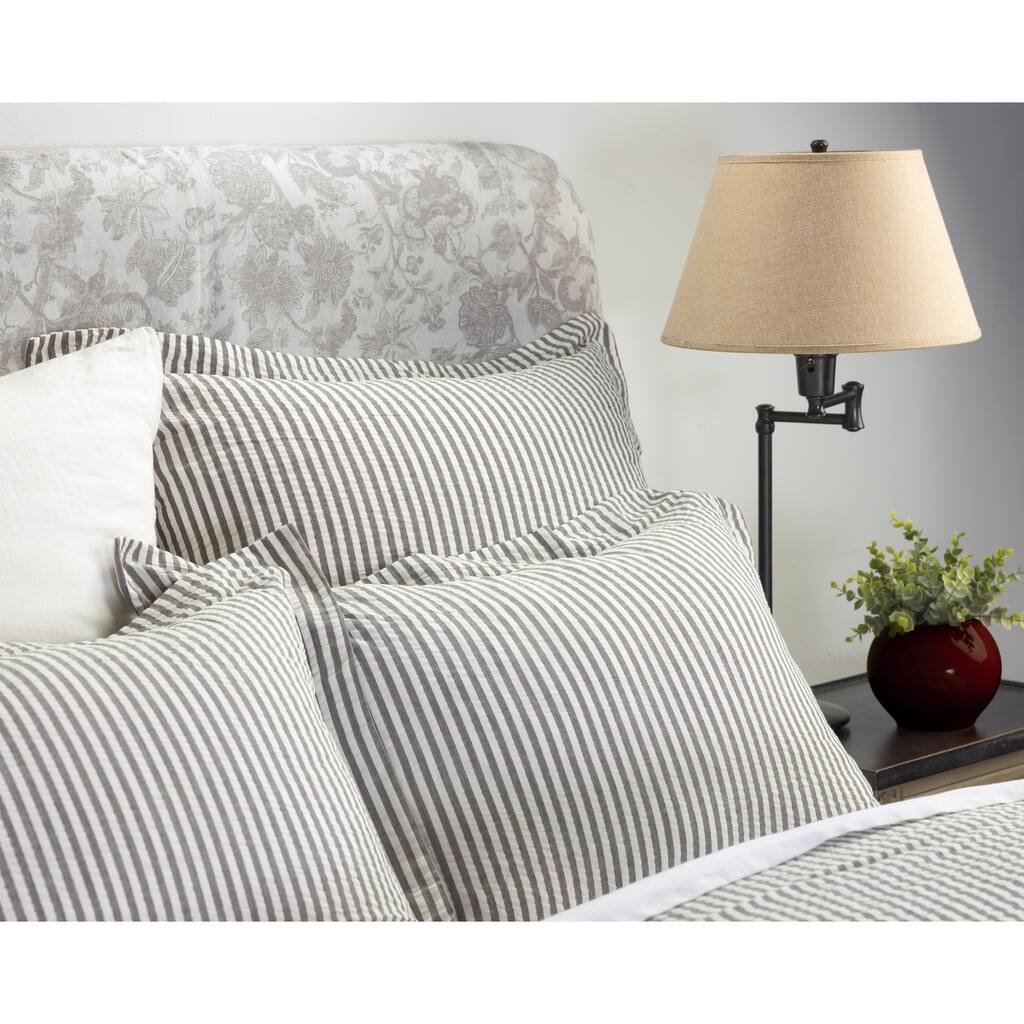 Connie Grey Cotton Seersucker Sham