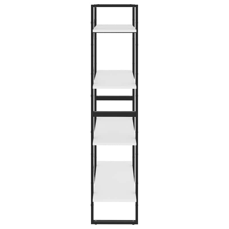 vidaXL 4-Tier Book Cabinet Black 31.5"x11.8"x55.1" Solid Pine Wood