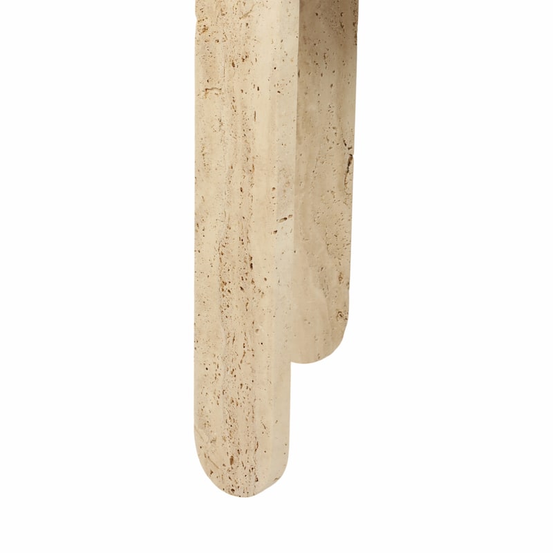 Stone Marble Accent Table Decorative Round Casual Style - 22" Ivory - 18" x 18" x 22"