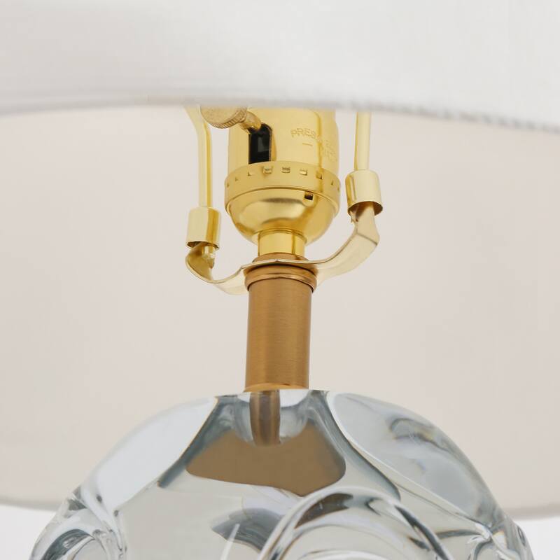 Modern 24-inch Table Lamp Crystal Textured Glass Gold Elegant Desk Lights - D15.7"xH23.6"