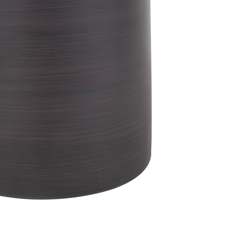 Black Glass Tall Brushed Two-Toned Floor Decorative Vase with Textured Silver Top