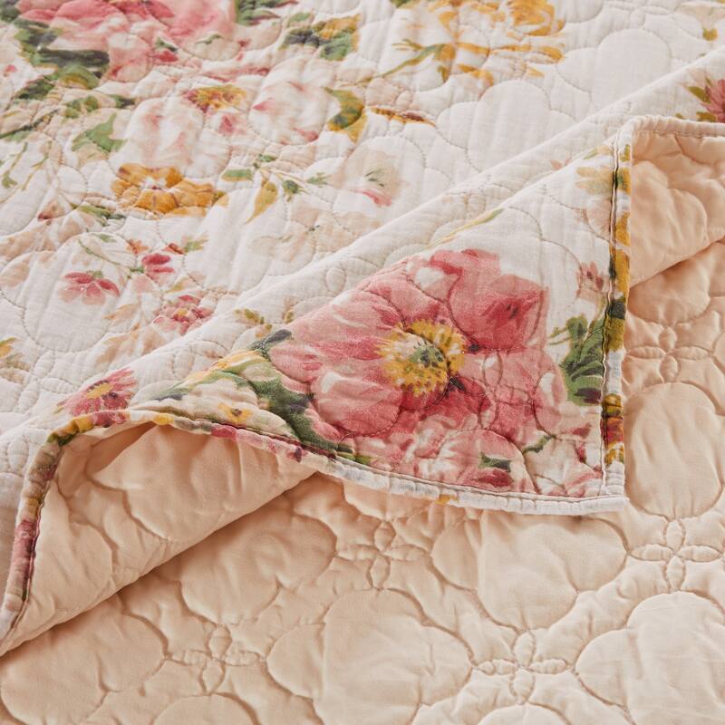 Greenland Home Fashions Grace Traditional Farmhouse Floral Throw Blanket
