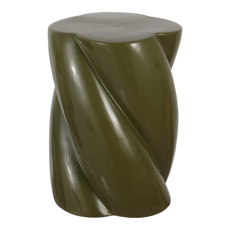 Yves 18" Modern Minimalist Rope Twist Ceramic Indoor/Outdoor Garden Stool, By JONATHAN Y