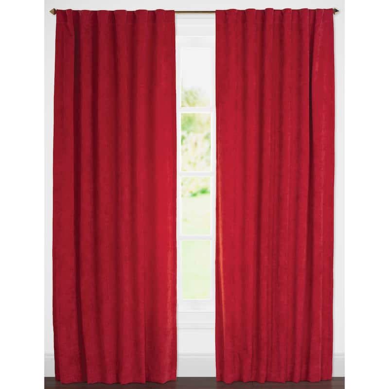 Padma Velvet 50x84 Back-Tab Curtain Panel (Single Panel) - Berry