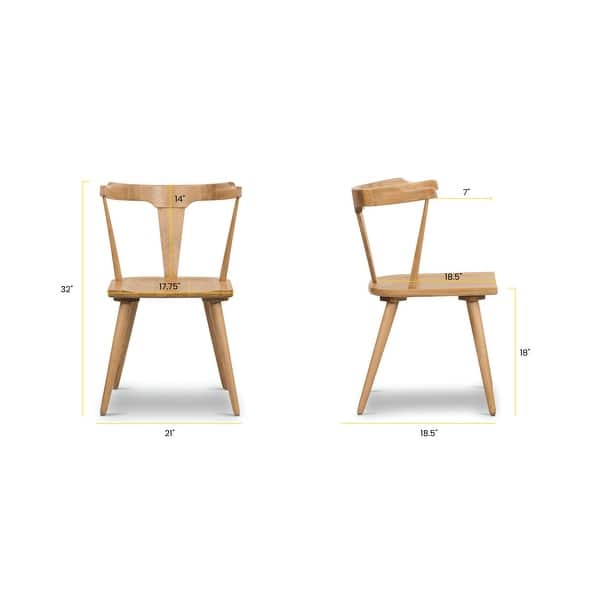 dimension image slide 0 of 2, Poly & Bark Enzo Dining Chair - Solid Oak Wood