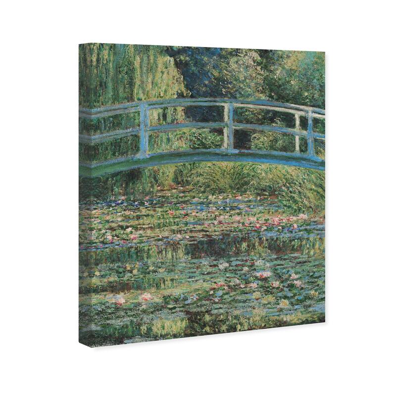 Wynwood Studio Canvas Floral and Botanical Inspired by Monet II Green and Teal French Country Wall Art Canvas Print