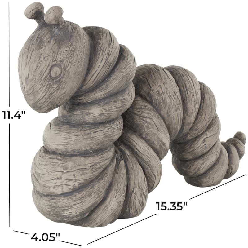 Polyresin Worm Textured Sculpture - Gray - Roche River Decor - 4"W x 15"L x 11"H