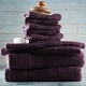 preview thumbnail 65 of 89, Empyrean 100 Percent Cotton Ultra Soft and Absorbent Bath Towel Set 2 bath 2 hand towels 6 washcloths - Purple Eggplant
