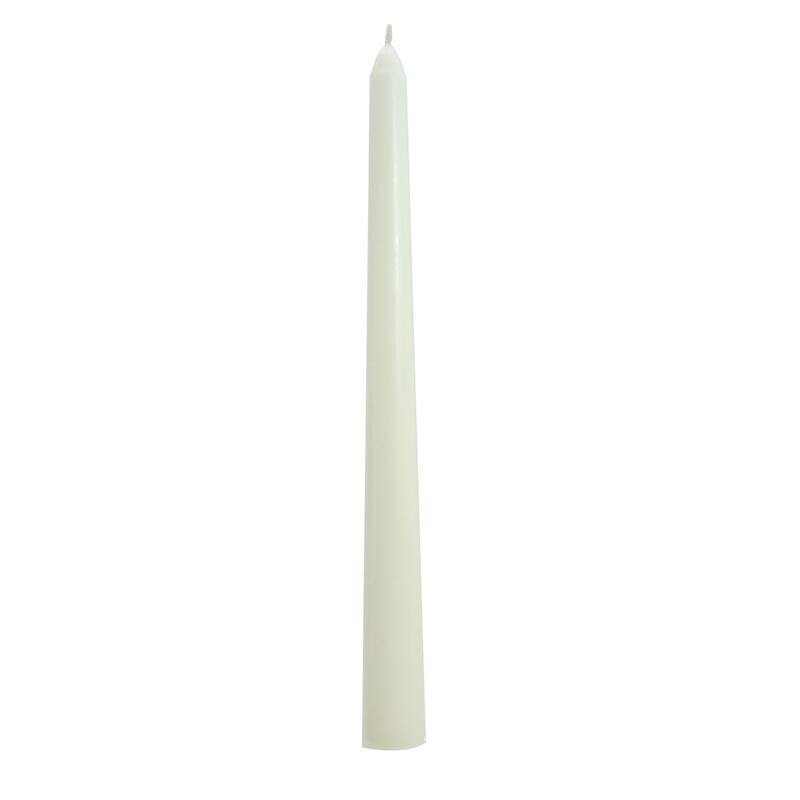 Elyon 10 inch Colored Taper Candle Unscented 8 Hour Burn Time - 25 Candles - Ivory