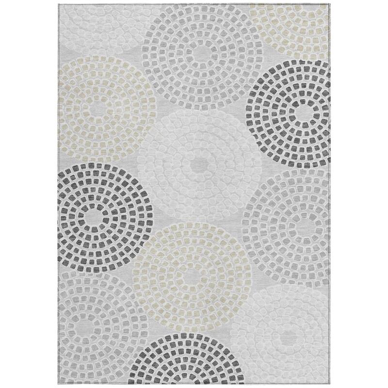 HomeRoots Geometric Transitional Rectangle Outdoor Rug