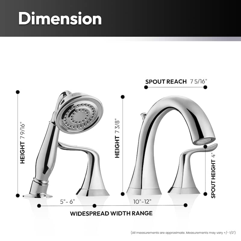 Claudius Roman Tub Faucet with Hand-Held Shower
