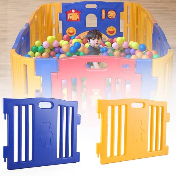 slide 2 of 5, Baby Playpen 10 Panel Play Yard Baby Safety Center Kids Indoor Outdoor - 7'9" x 10'10"