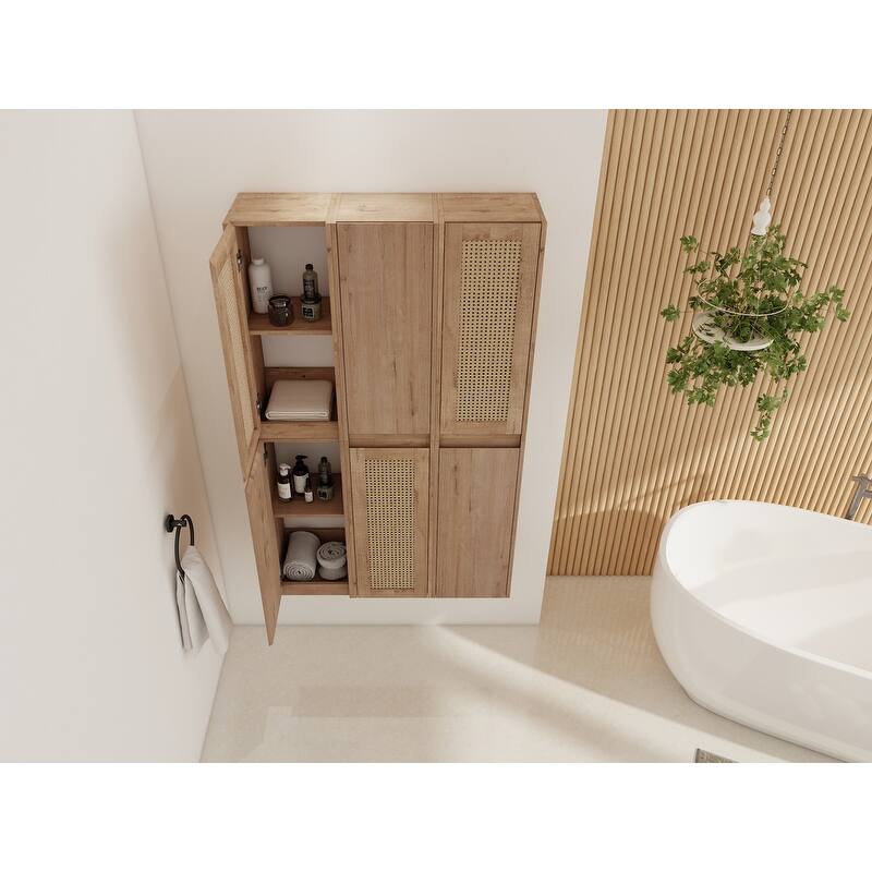 MEDUNJESS Bathroom Side Cabinet, Float Mounting Design