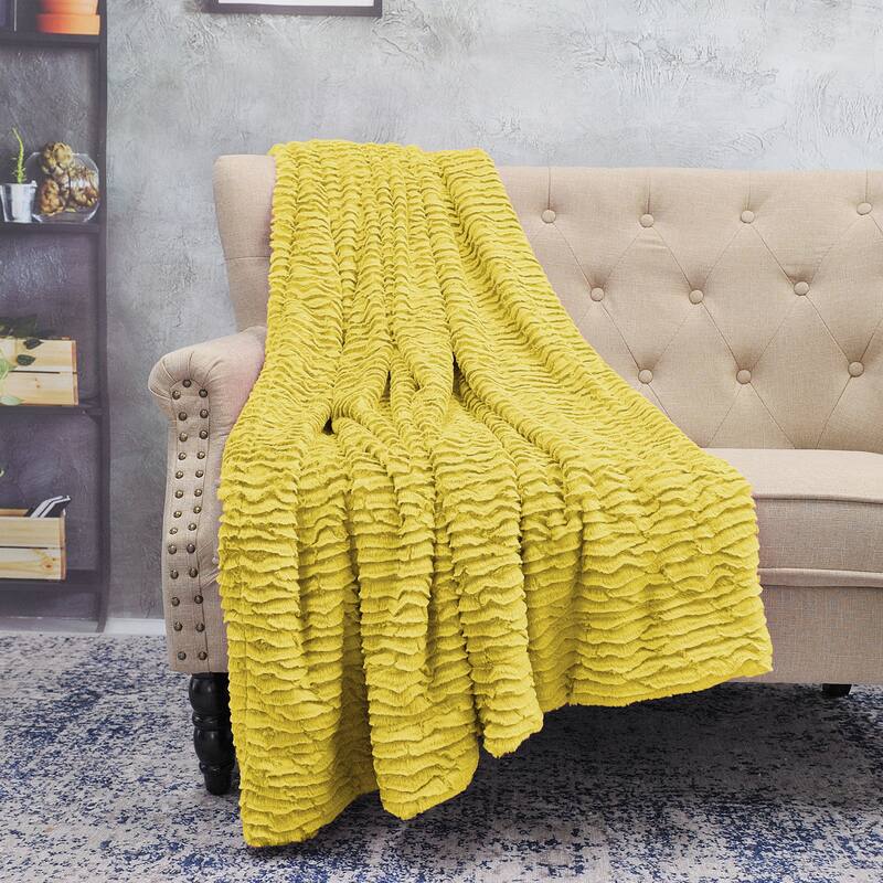 Oversized Air Brushed FauxFur Throw