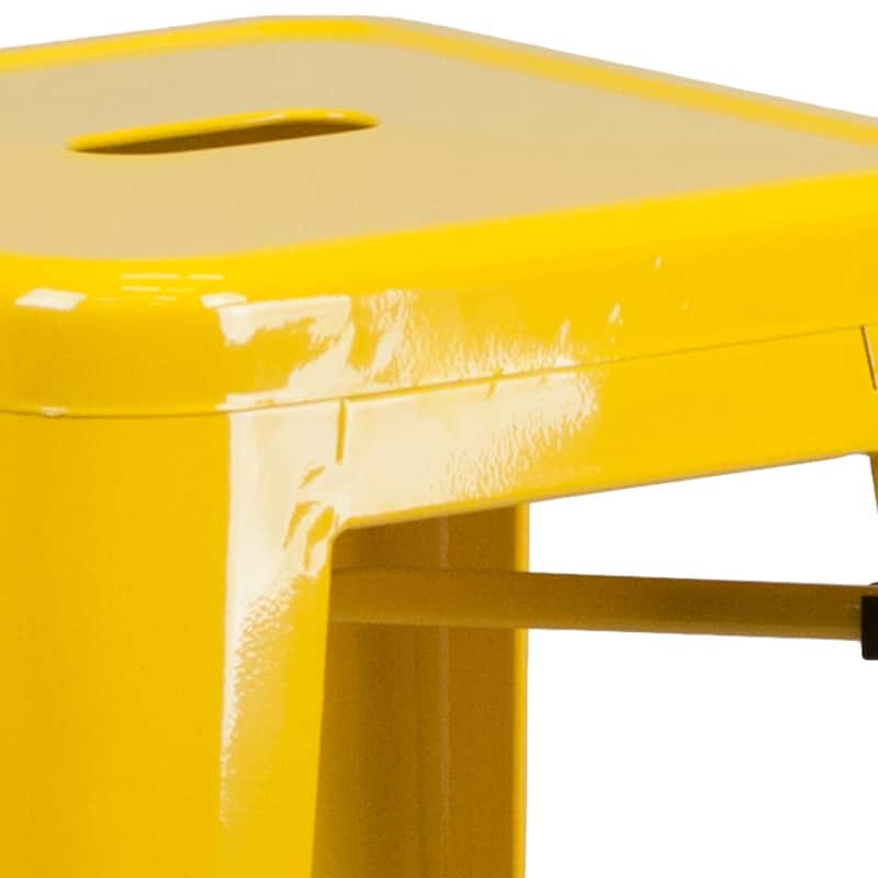 4 Pack 30" High Backless Metal Indoor-Outdoor Barstool with Square Seat
