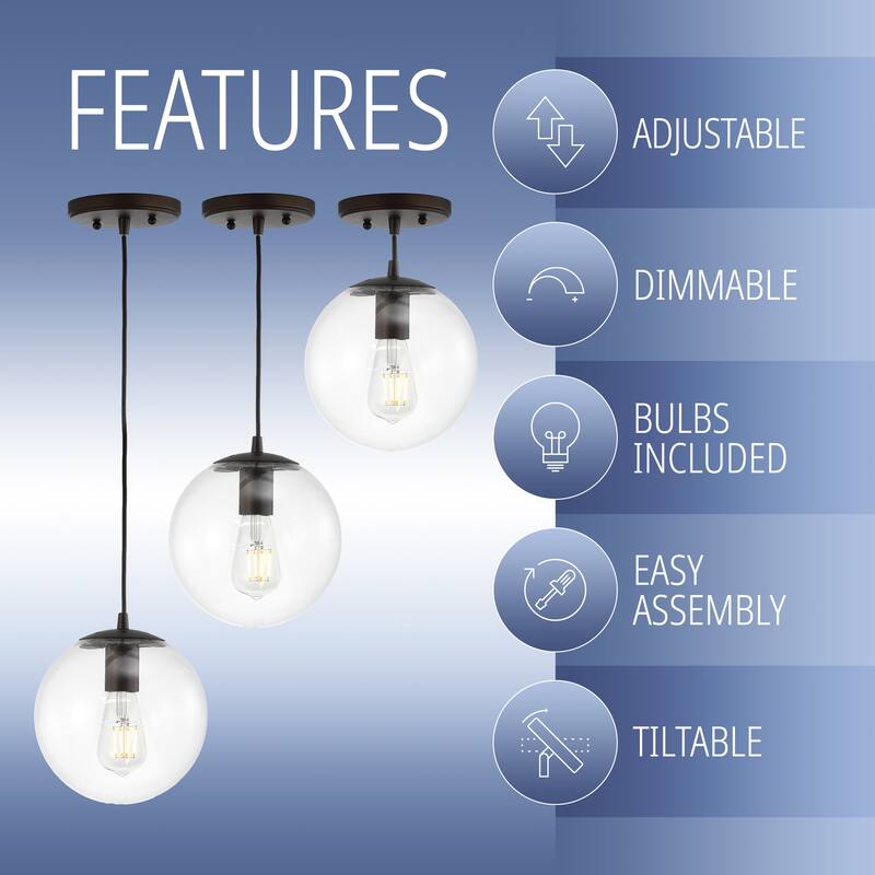 7.75" Globe LED Pendant by JONATHAN Y