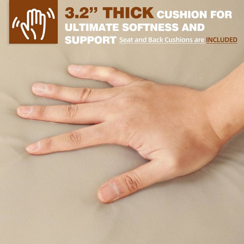 VEIKOUS 3-Piece Outdoor Wicker Patio Porch Rocking Chair and Rattan Coffee Table Set with Cushions and Pillows