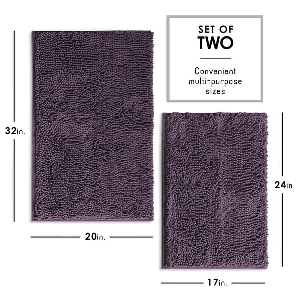 dimension image slide 0 of 34, Hearth & Harbor Non-Slip Super Plush Chenille Bathroom Rugs