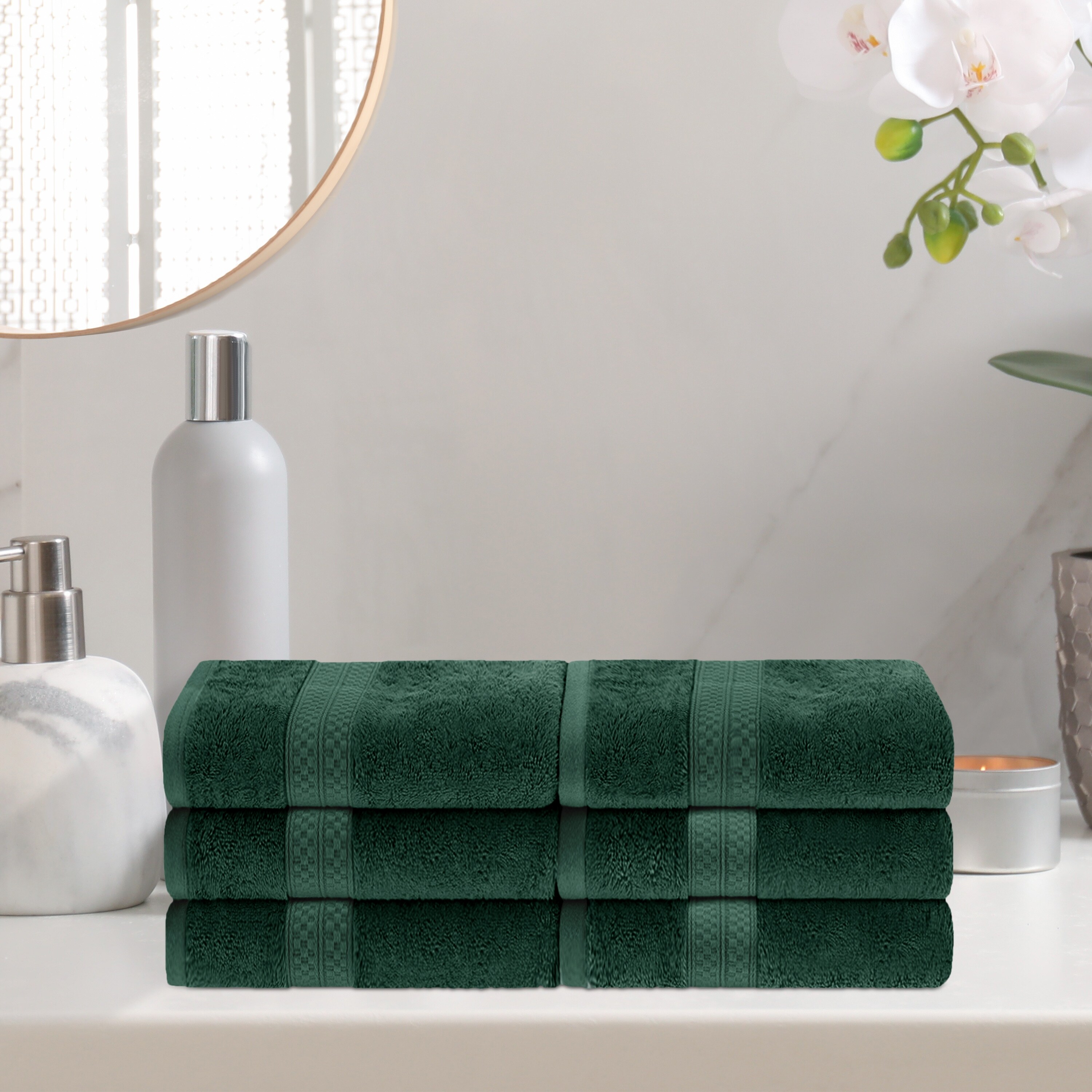 Hunter green bathroom towels sales