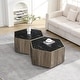 preview thumbnail 5 of 28, Christopher Knight Home Hexagonal Rustic Retro Wood Coffee Table with Marble Tops and Drawers