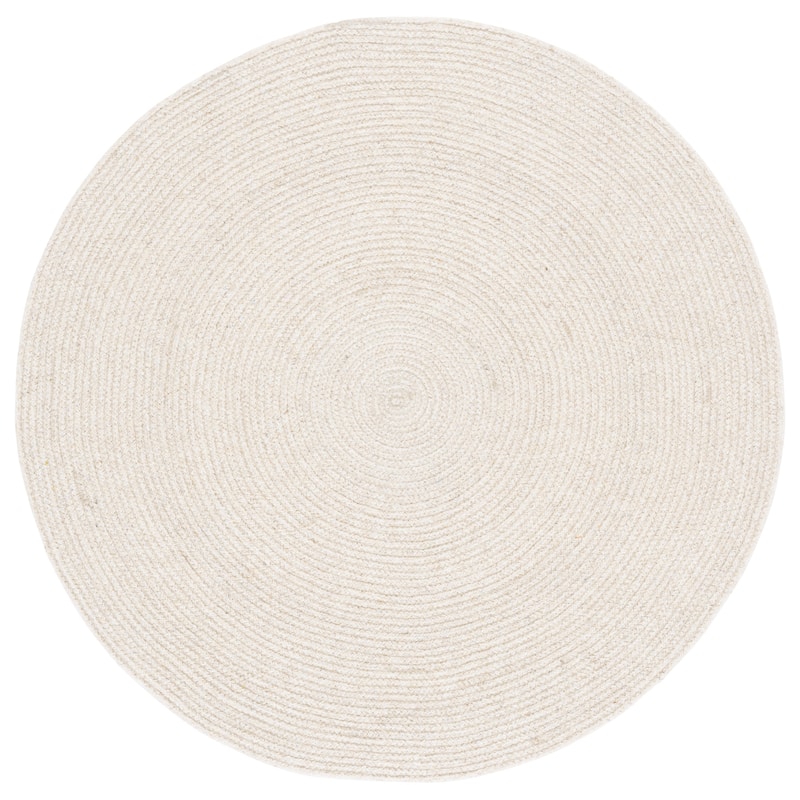SAFAVIEH Handmade Braided Costiana Wool Rug - 6' Round - Beige