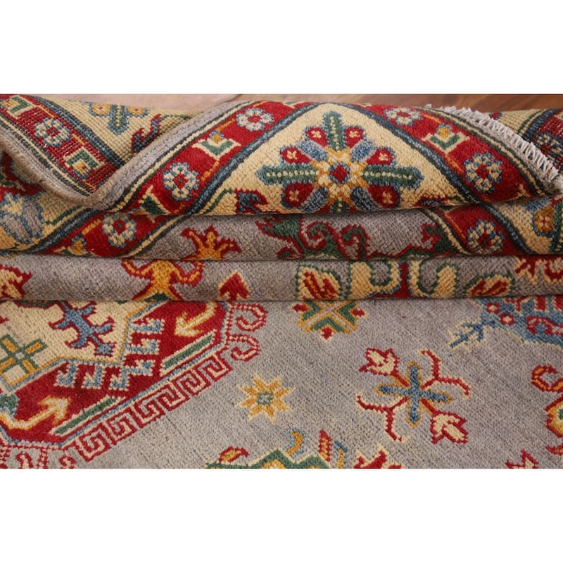 Kazak Oriental Area Rug Hand-Knotted Living Room Wool Carpet - 4'11" x 6'8"