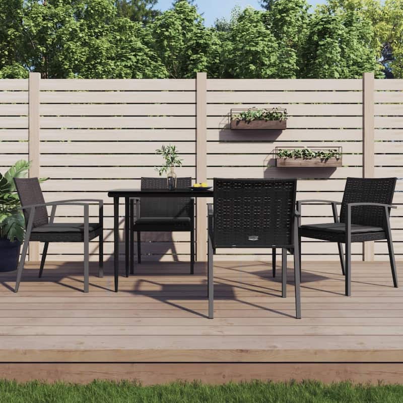 vidaXL Patio Chairs with Cushions 2 pcs Brown 22.2"x22.4"x32.7" Poly Rattan