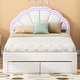 preview thumbnail 3 of 48, Seashell-Shaped Platform Bed Frame with 2 Drawers & LED