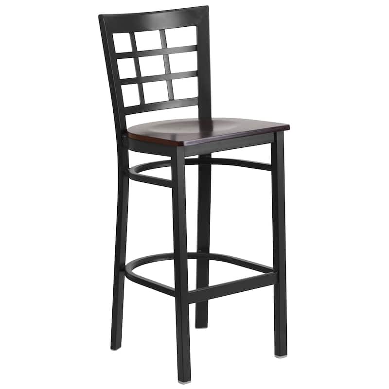 2 Pack Window Back Metal Restaurant Barstool